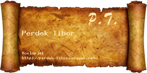 Perdek Tibor névjegykártya